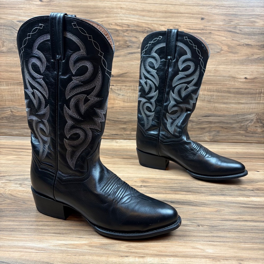 Dan Post Milwaukee Mens 9D Black Western 12" R Toe Boots DP2110